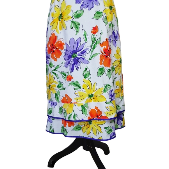 Willi Smith Floral Faux Wrap Sleeveless Dress Size 6 - Picture 3 of 8